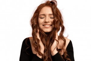 chicapelirrojaojoscerrrados